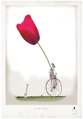 For My True Love - Whimsical Fun Gardening Print by Tony Fernandes